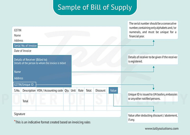 Bill Of Supply