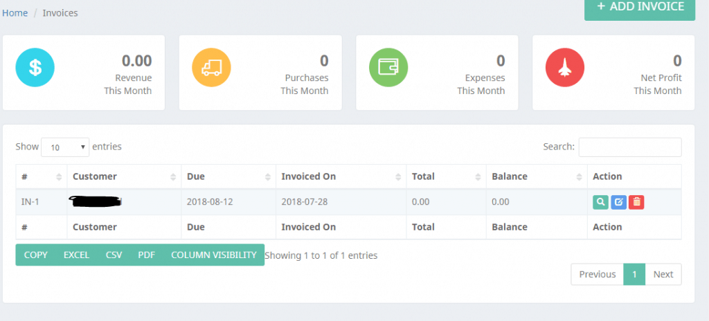 Create invoice with ZapERP