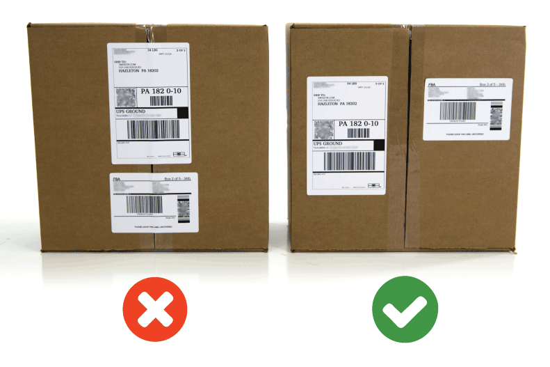 attach the shipping label to package
