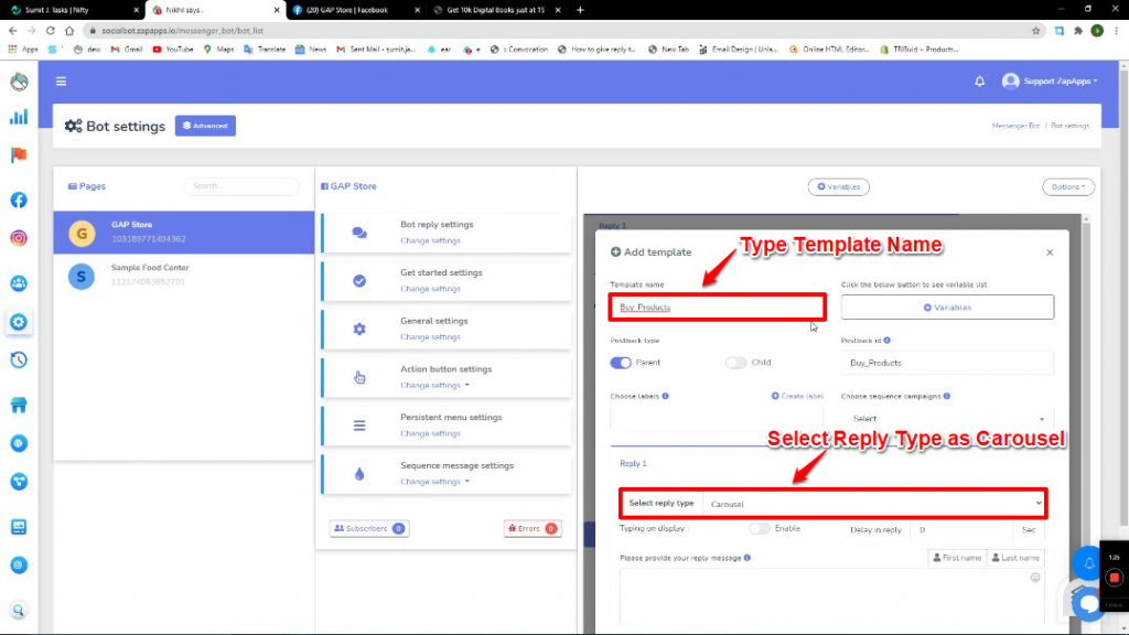 Screenshot on how to sell digital products using SocialBot? 