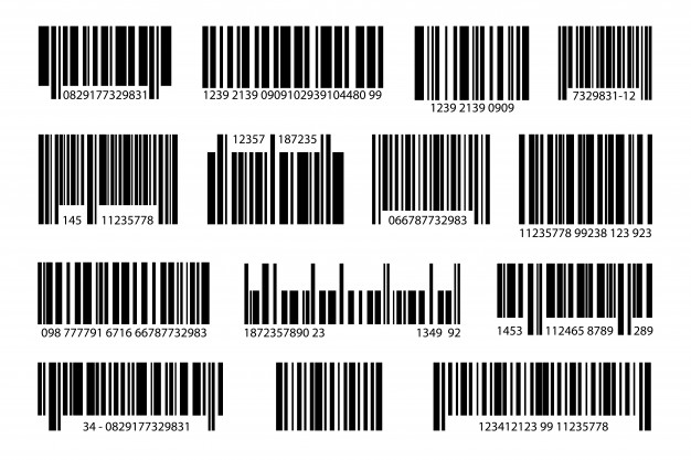 "Various digital bar code set Free Vector"
