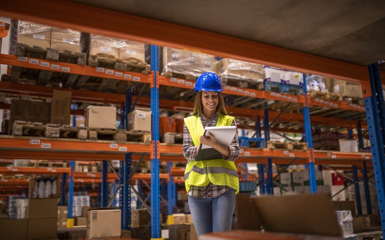 Worker Checking Inventory